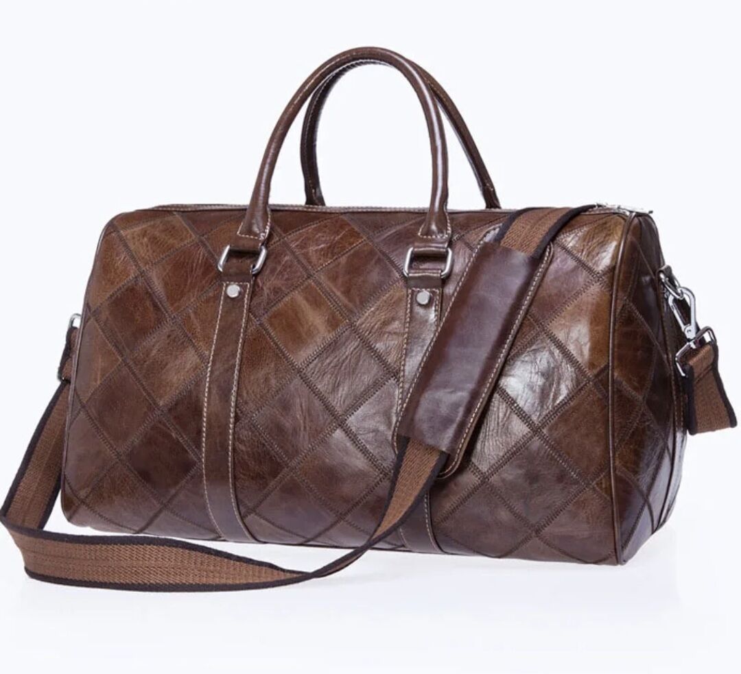 Men's Travel Bags Weekend Genuine Leather Duffle Bags - Image 1