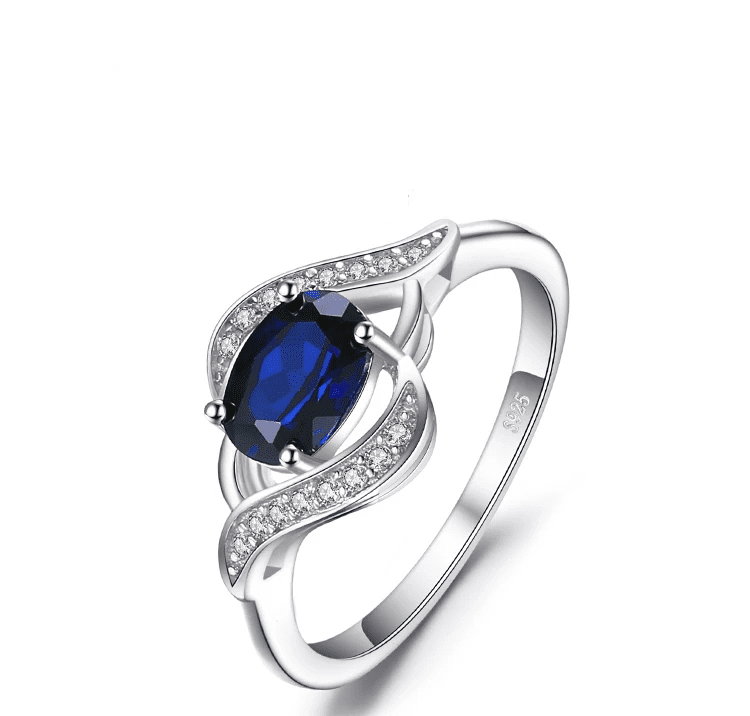 Blue Sapphire 925 Sterling Silver Ring for Women - Image 1